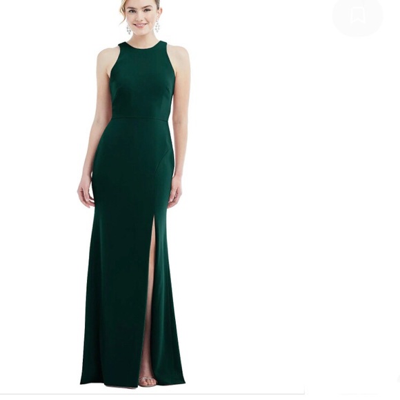 NWT Dessy Collection Cut Out Open Back Halter Dress with Scarff Tie Sz 6 - Picture 2 of 7